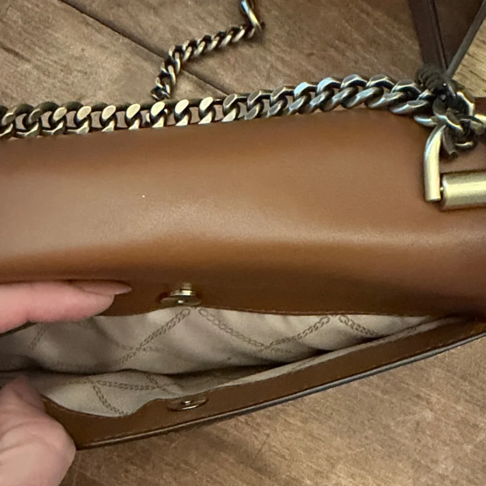 Michael Kors Whitney Brown Leather Envelope Bag - Picture 8 of 8